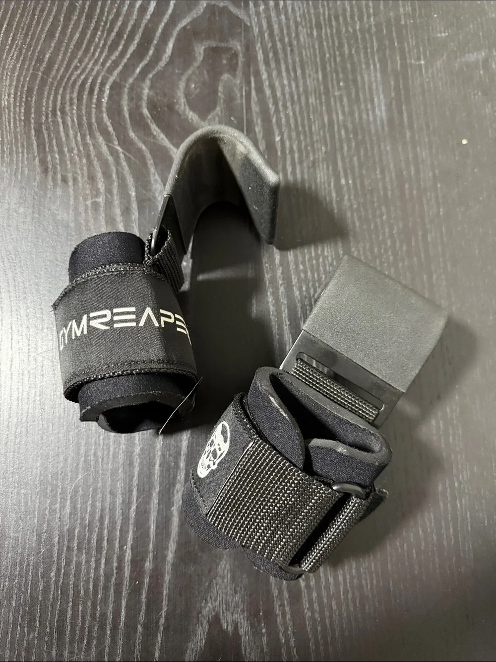 Gymreapers Black Weightlifting Wrist Hooks - Pair